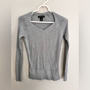White House black market silver spark sweater pullover size XS